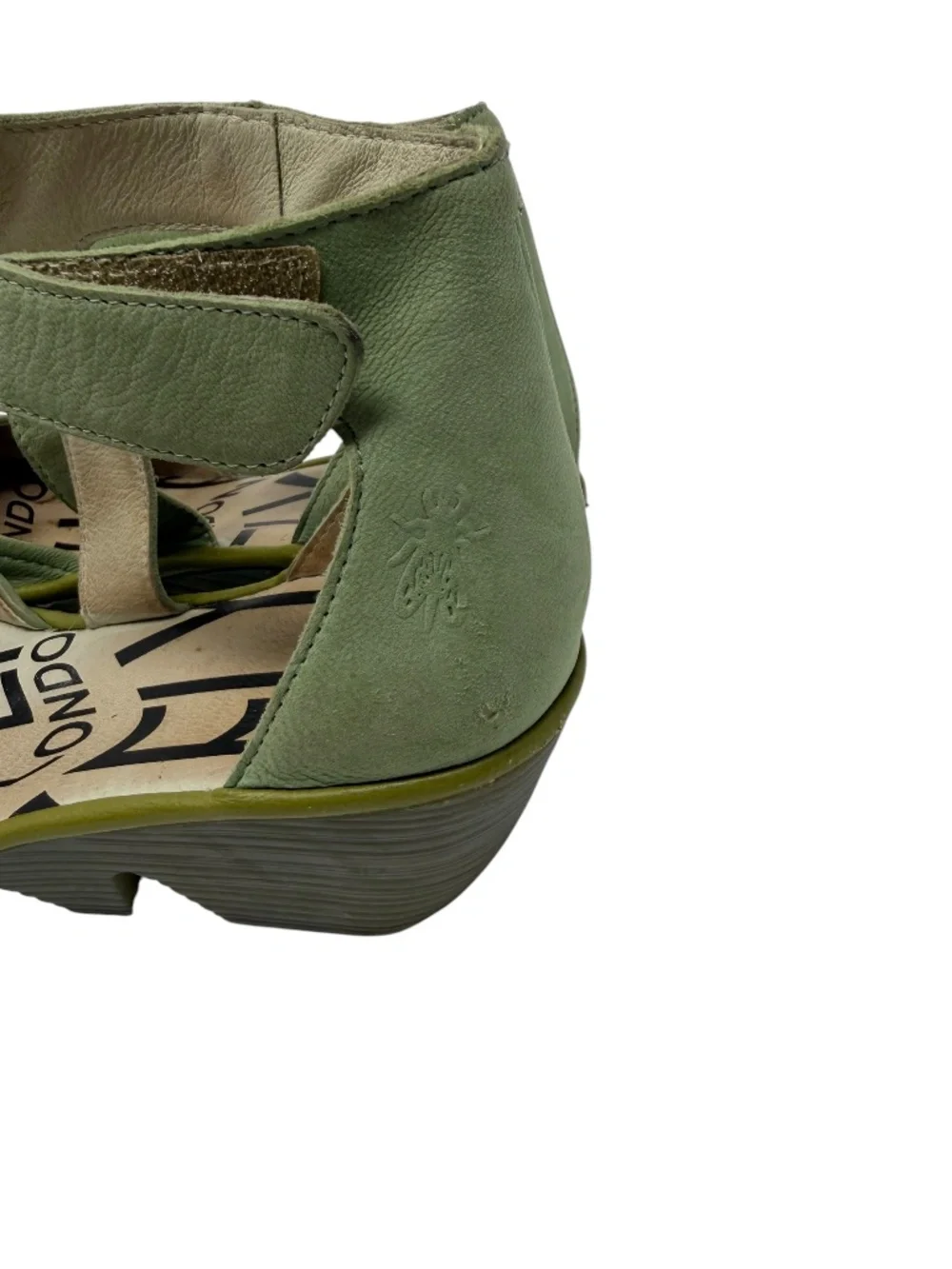 Fly London Mint Green Suede Piat Wedge Sandals 38